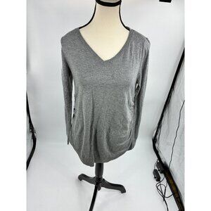 Isabel Maternity Sweater Womens Size S Gray V Neck Long Sleeve Stretch Ruched